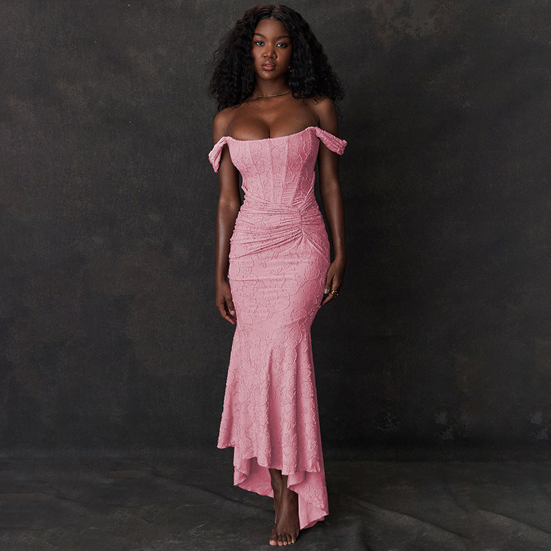 Mozision Off-shoulder Backless Sexy Evening Dress