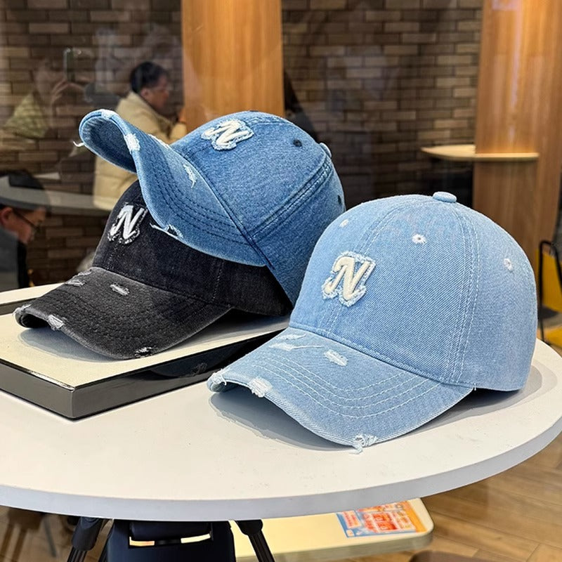 Women's Ripped Peaked Cap Sun Hat