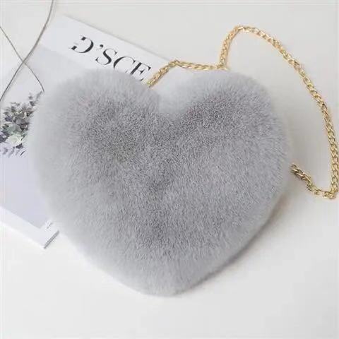 Women's Fashion Casual Plush Love One-shoulder Crossbody Chain Bag