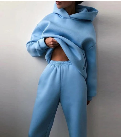 Women's Casual Hooded Sweater Two-piece Suit Clothes Hoodie Tracksuit