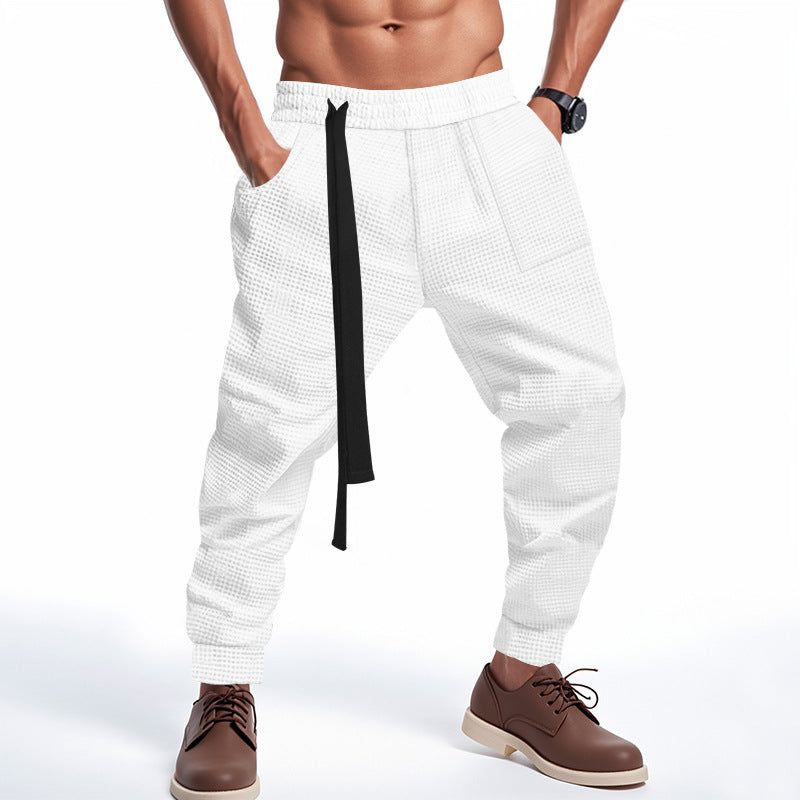 Men's Casual Pants Solid Waffle
