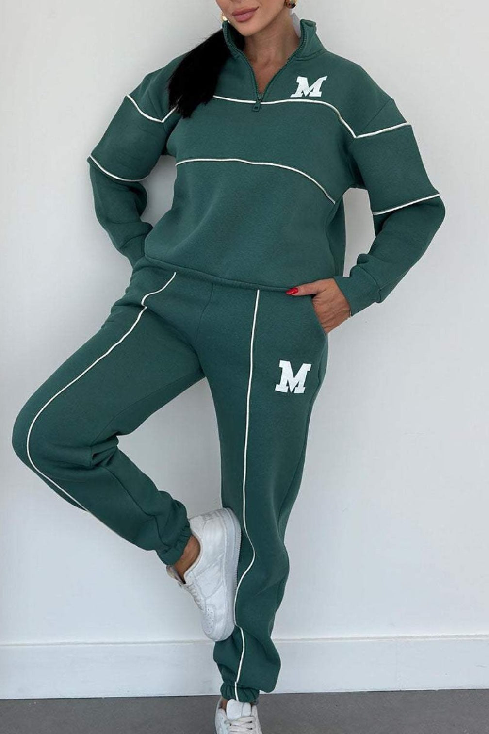 Womens 2 Piece Outfits Lounge Hoodless Pullover Sweatshirt Sweatsuit Sets