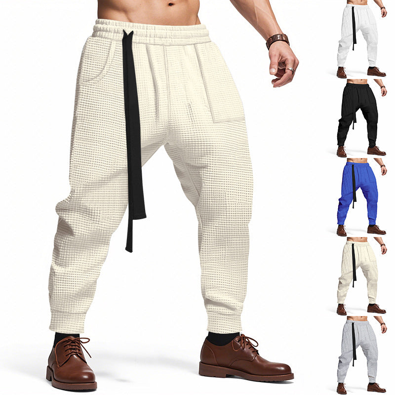 Men's Casual Pants Solid Waffle