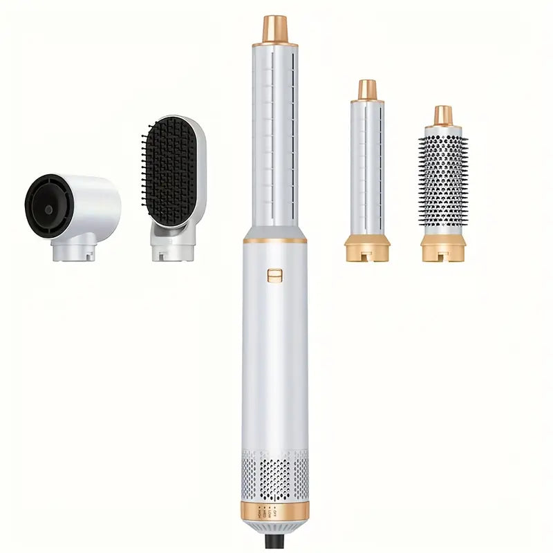 5-in-1 Hot Air Brush Set – Detachable Dryer Brush, Curler, Diffuser, Straightener, Nozzle | 2025 Upgrade Hair Styler for All Hair Types
