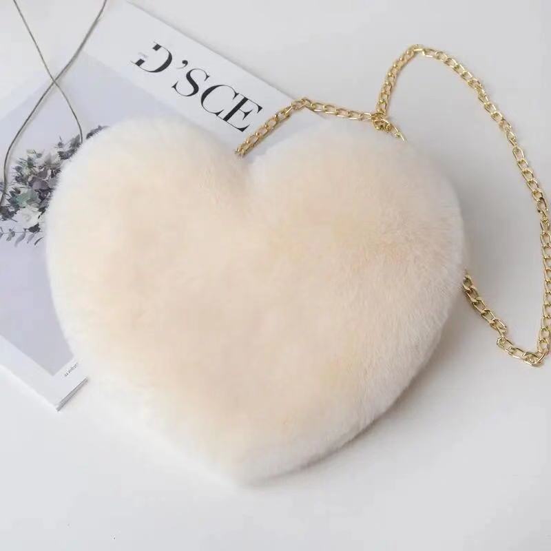 Women's Fashion Casual Plush Love One-shoulder Crossbody Chain Bag