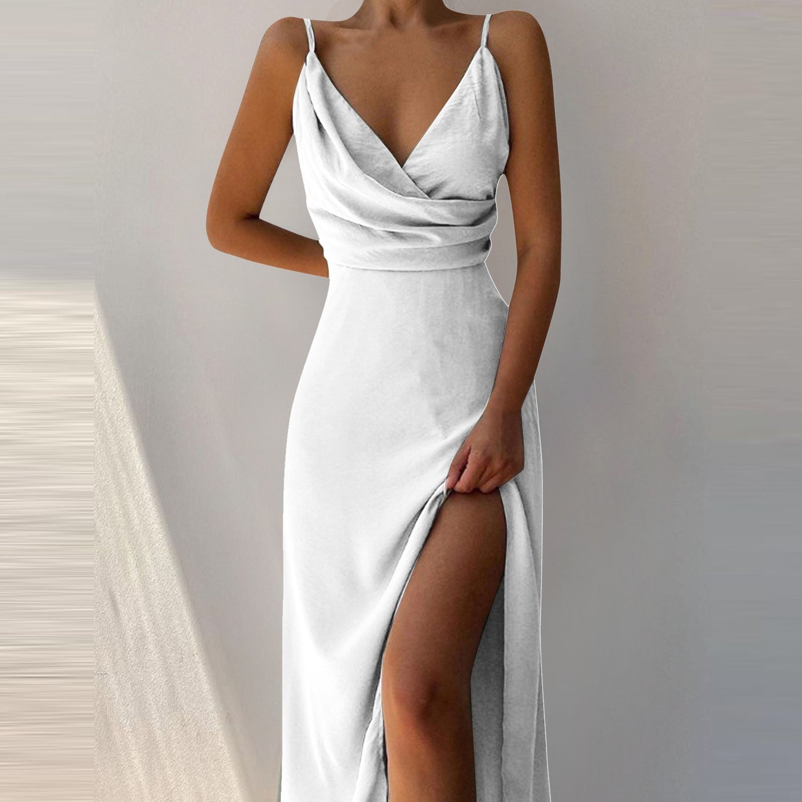 V-neck Slit Sling Dress Summer Fashion