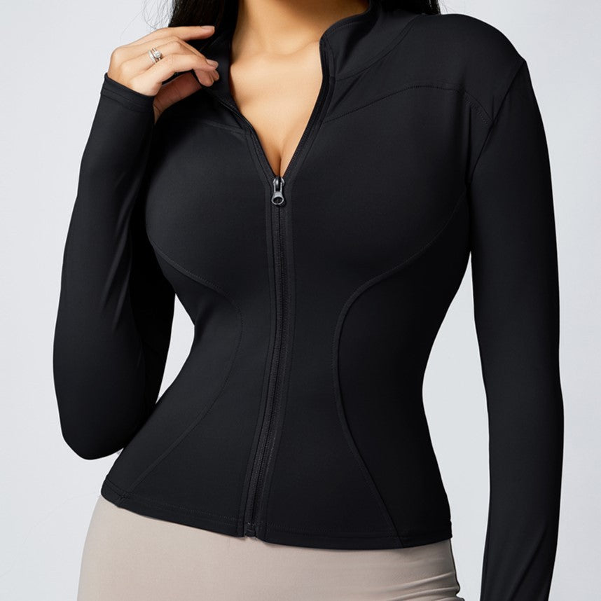 Women's European And American Zipper Long-sleeved Sports Jacket