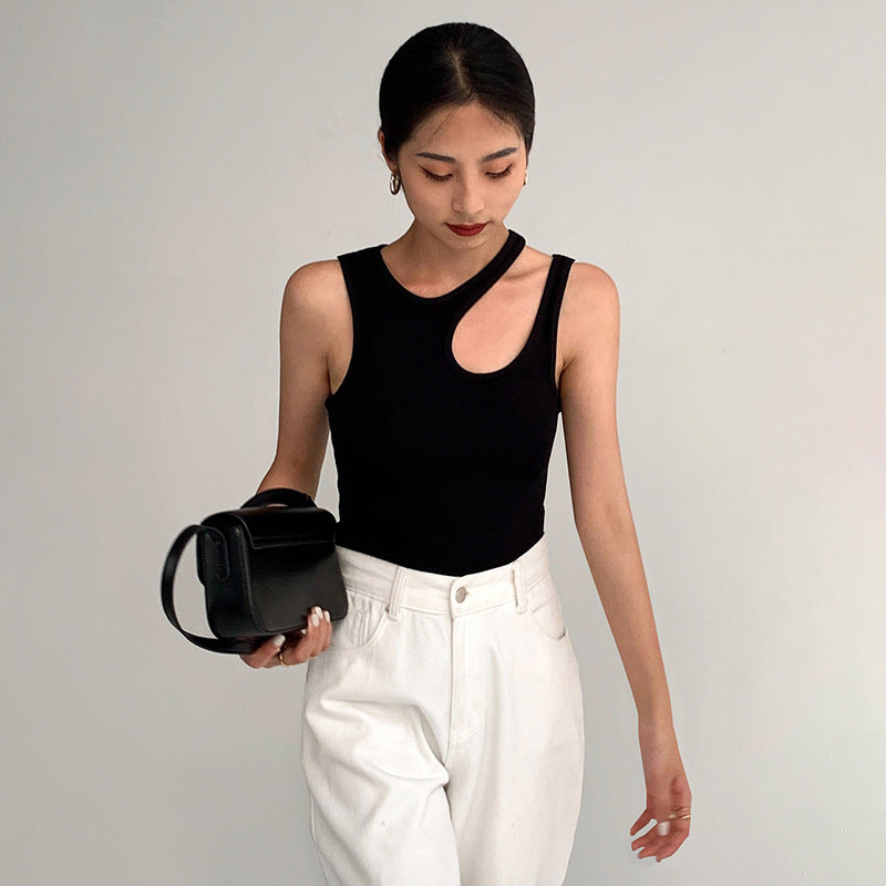 Summer Round Neck Side Irregular Hollow-out
