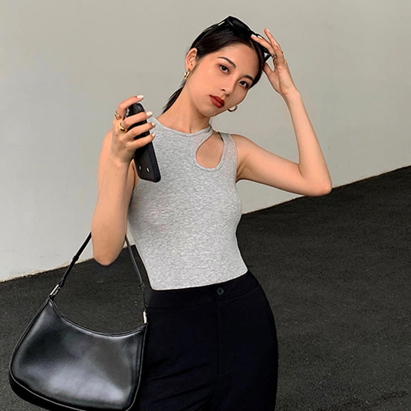 Summer Round Neck Side Irregular Hollow-out