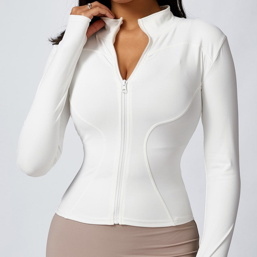 Women's European And American Zipper Long-sleeved Sports Jacket