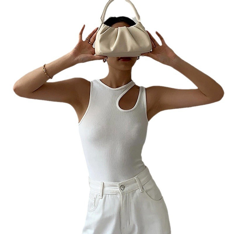 Summer Round Neck Side Irregular Hollow-out