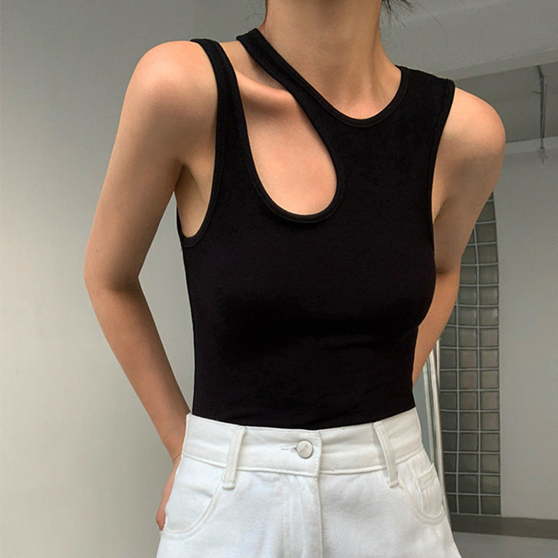 Summer Round Neck Side Irregular Hollow-out