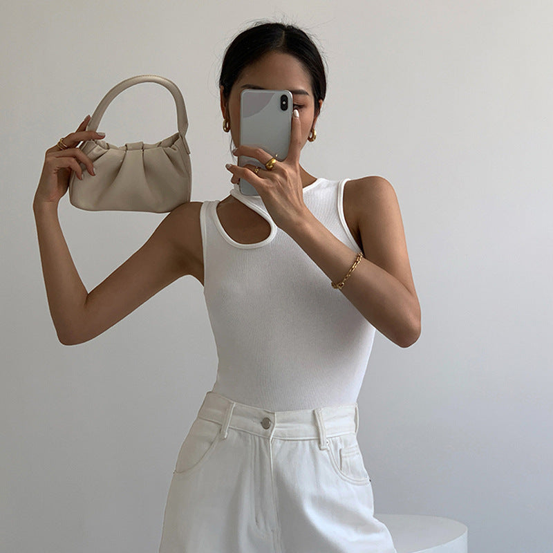 Summer Round Neck Side Irregular Hollow-out