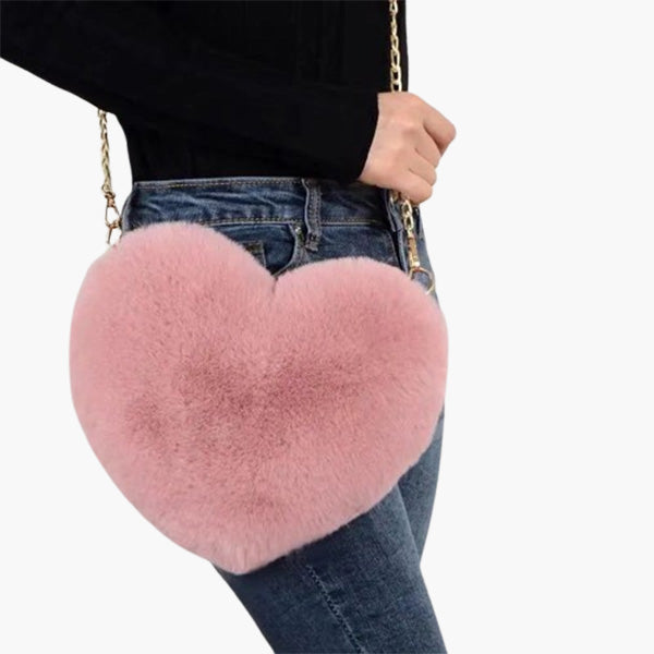 Women's Fashion Casual Plush Love One-shoulder Crossbody Chain Bag