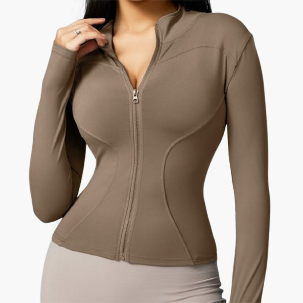 Women's European And American Zipper Long-sleeved Sports Jacket