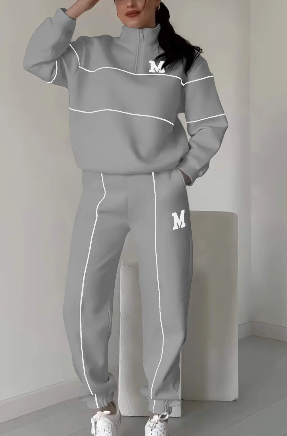Womens 2 Piece Outfits Lounge Hoodless Pullover Sweatshirt Sweatsuit Sets