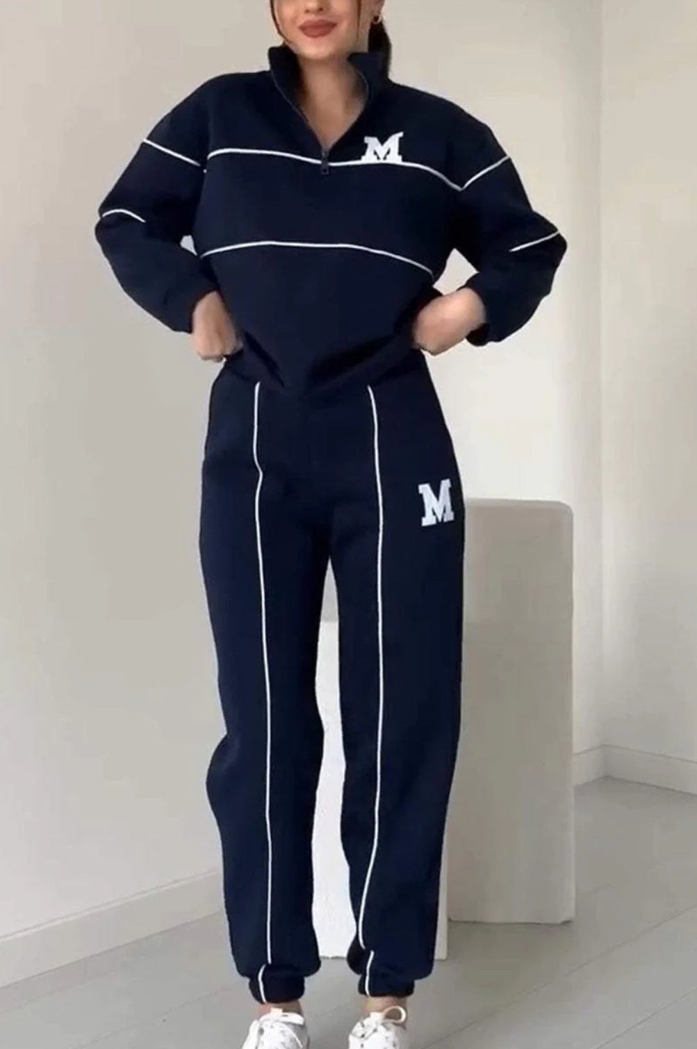 Womens 2 Piece Outfits Lounge Hoodless Pullover Sweatshirt Sweatsuit Sets